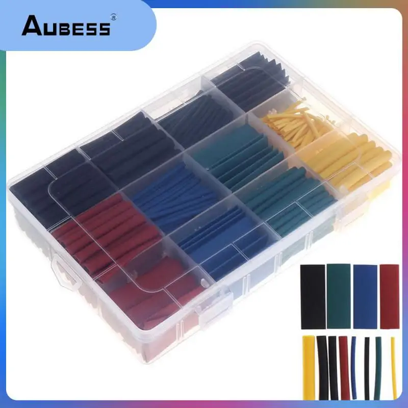 

530 PCS/set Heat Shrink Tube Thermoresistant Polyolefin Heat-shrink Tubing 2:1 Pipe Wrapping Kit Wire Cable Insulation Sleeves