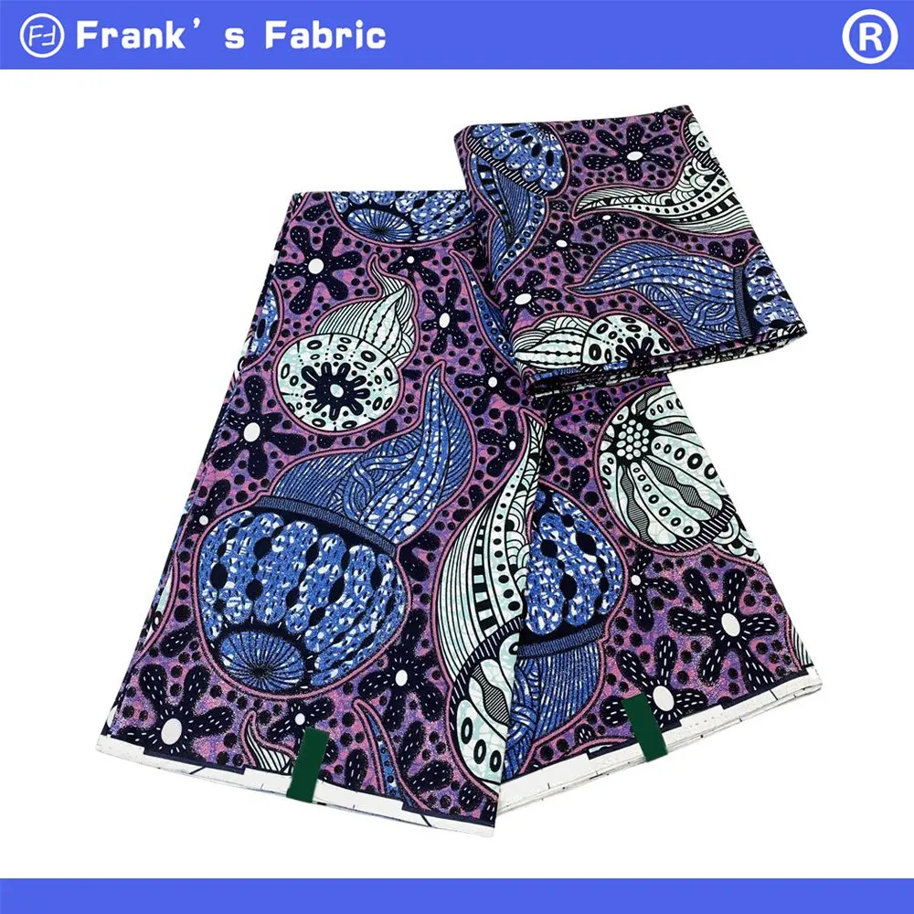 

Real Wax African Dutch Batik Fabric 6 Yards 100%Genuine Grand Super Glitter Glam Ankara Wax Prints Cotton Fabric From Holland