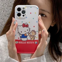 hello kitty phone cases for iphone 13 12 11 pro max xr xs max 8 x 7 se2 soft shell reflective imd back cover