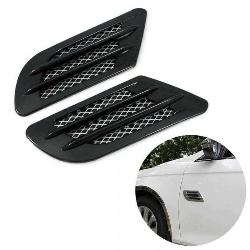 

2Pcs High Quality Car Side Air Flow Vent for Fender Hole Cover Intake Grille Duct Decoration ABS Plastic Sticker