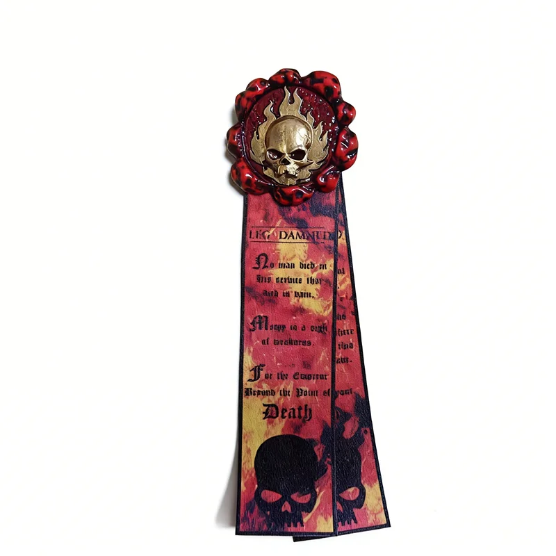 Фото Брошь-значок 40k Aquila Purity Seal Imperial Skull - Готическая красная брошь в виде черепа для геймеров Adeptus Mechanicus, подарок №3