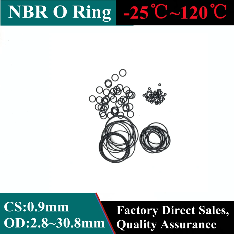 

50 шт. уплотнительное кольцо NBR, толщина 0,9 мм, разные размеры, Стандартная Круглая Прокладка, устойчивая к коррозии масляная машина, уплотнит...