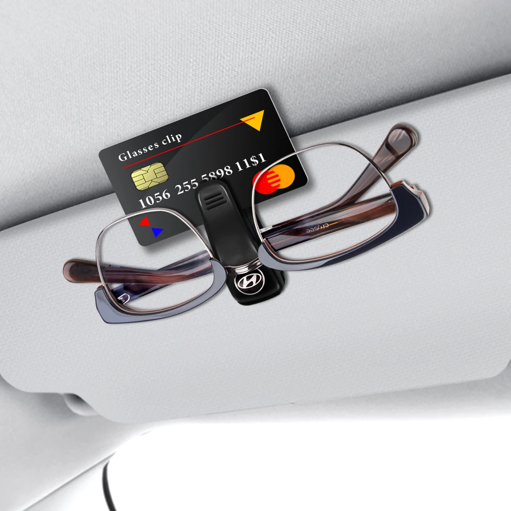 

Universal Car Sun Visor Glasses Case Sunglasses Clip Card Ticket Holder Eyeglasses Accessories For Hyundai IX35 IX25 EV Elantra