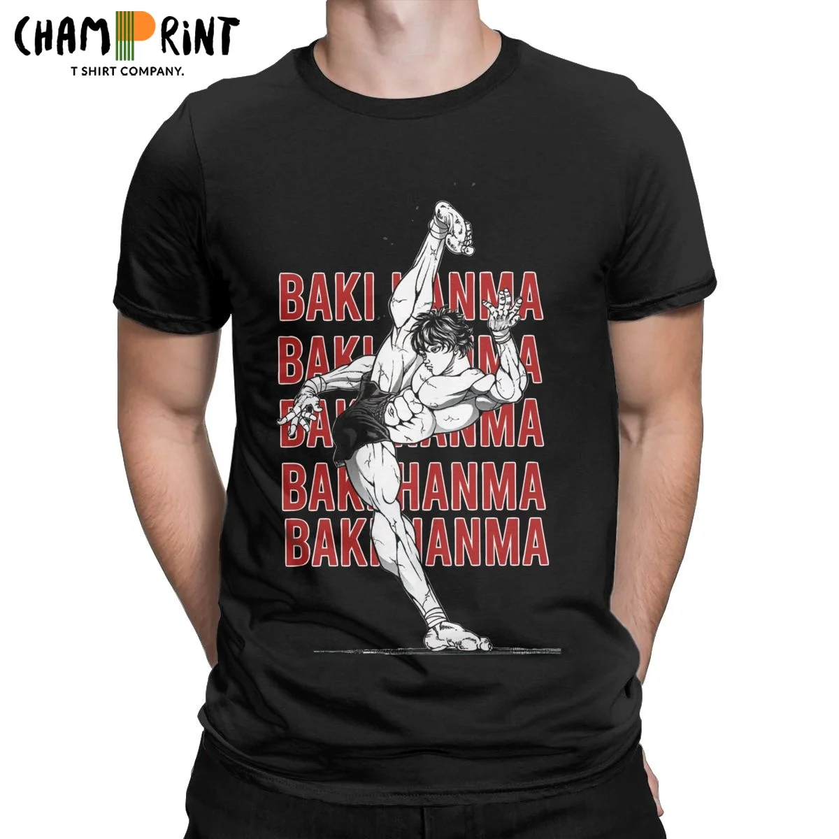 

Baki Tje Grappler Men's T Shirt Anime Casual Tees Short Sleeve Crew Neck T-Shirt Pure Cotton 4XL 5XL Clothing