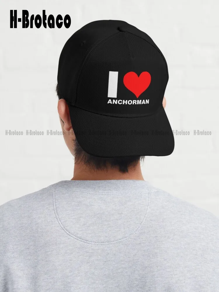 

I Love Anchorman Job Work Profession The Legend Of Ron Burgundy Dad Hat Cool Hats For Men Street Skateboard Denim Color Harajuku