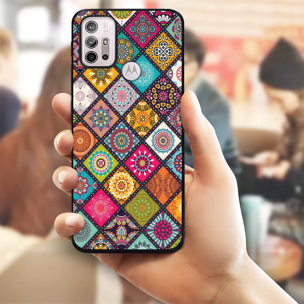 mandala pattern phone case for motorola moto g30 g9 play g40 fusion e7 e20 e40 e7 plus g20 g50 g60 luxury silicon covers fundas free global shipping