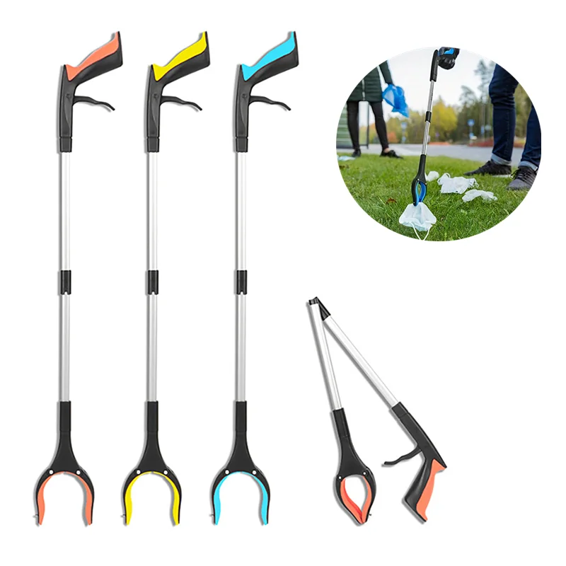 

81cm Foldable Litter Clip Portable Long Handle Picker Arm Extender Garden Garbage Grabber Pick Up Tools