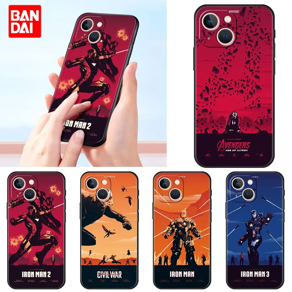 

Iron Man Ironman Marvel Anime Case for iPhone 13 12 11 Pro Max X XS SE 6 7 8 6s Plus XR Black Cover Funda Capa Silicone Luxury