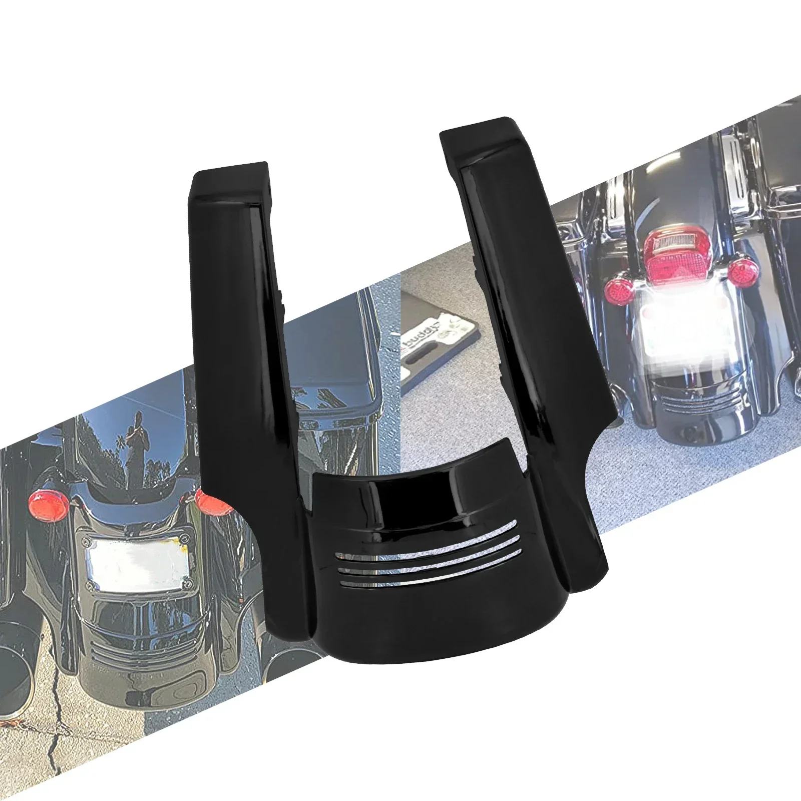 

Мотоциклетное 5-дюймовое глянцевое черное/матовое черное заднее удлинение крыла, растянутая крышка для Harley Touring Road Street Electra Glide 14-2023