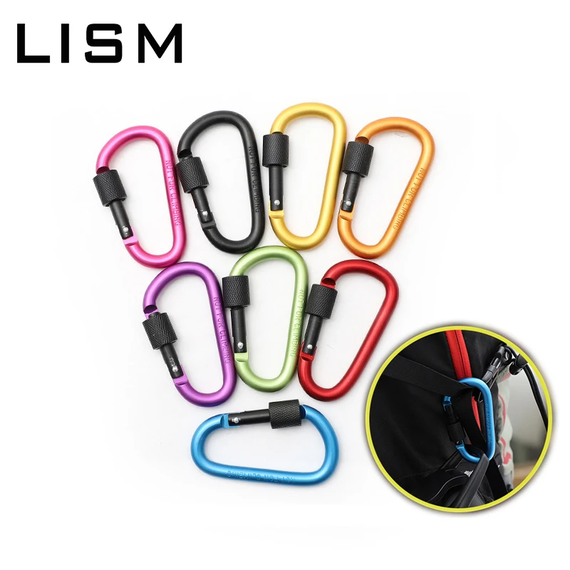 

Outdoor Multi Tool Mountaineering Buckle D Shape Aluminium Alloy Safety Lock Buckle Climbing Carabiner Clips Camping Hiking Hook