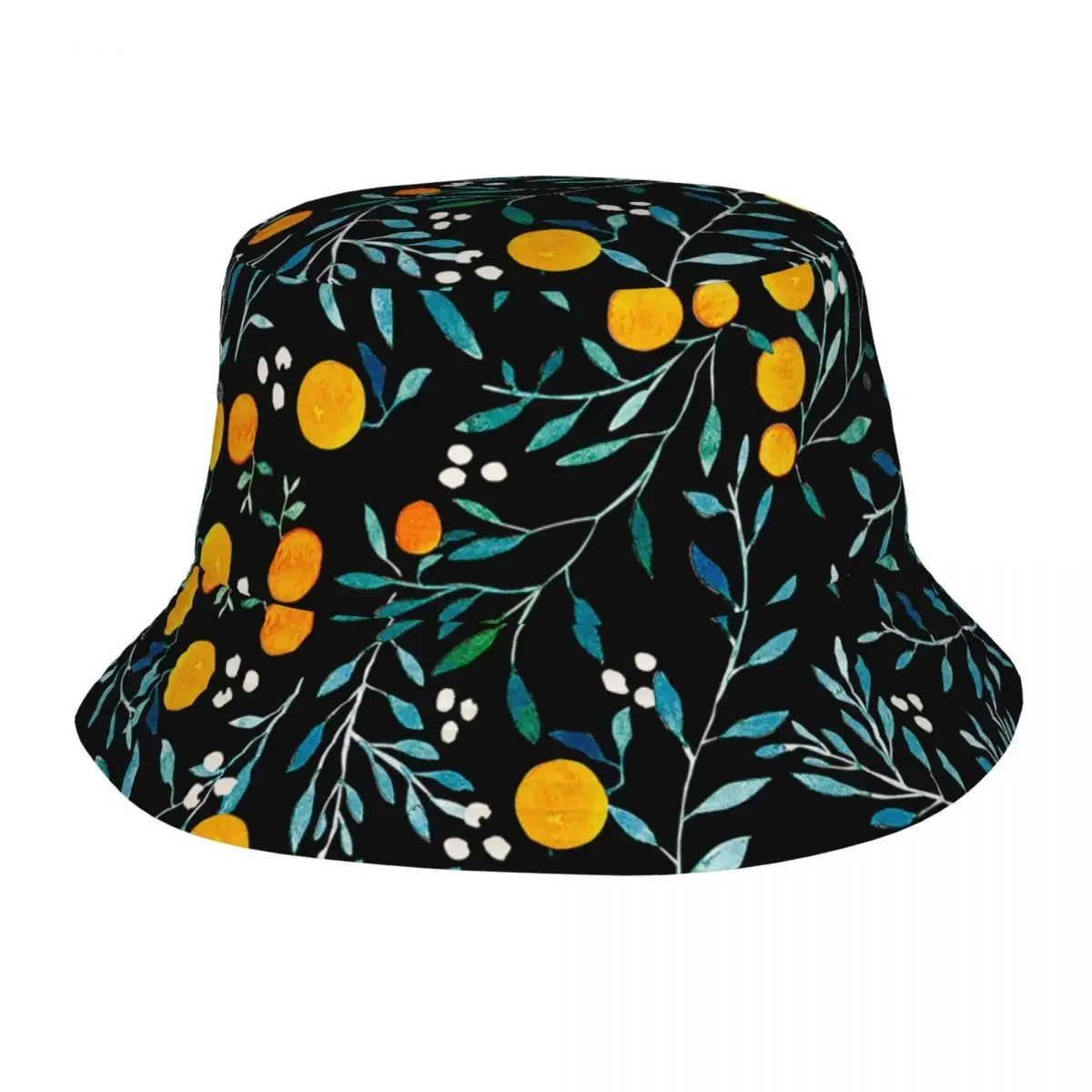 Пляжная шляпа оранжевый цветок зеленые листья шляпы-ведра стильная от солнца для