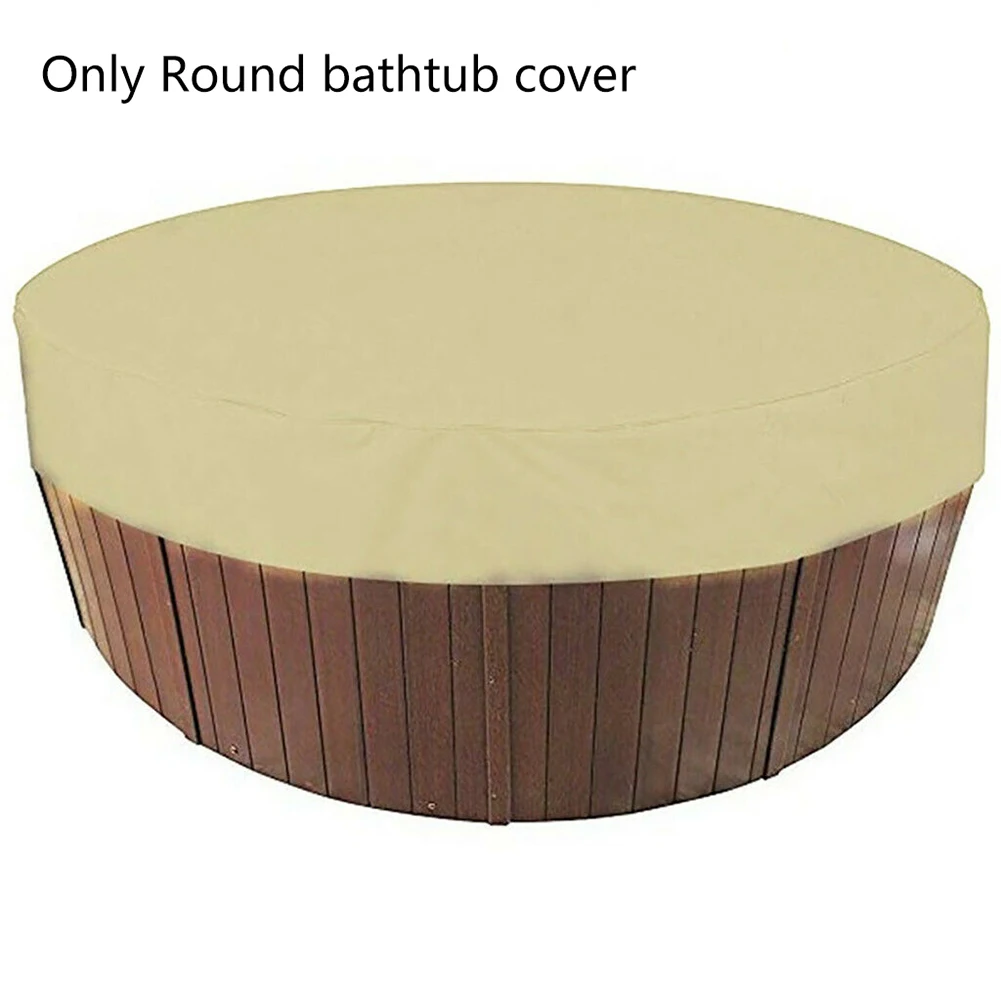 

1pc 200x30cm Round Hot Tub Bathtub Cover Round Anti-UV Protector Spa Anti Dust Waterproof Cover Top 190T Silver Plated