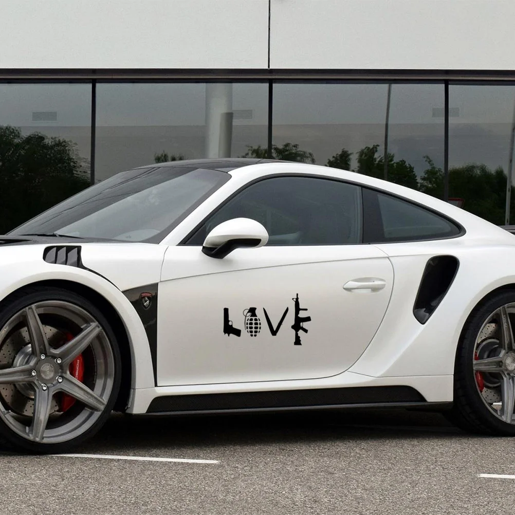 

3 шт. креативные наклейки на автомобиль с любовным рисунком, наклейка на корпус автомобиля, бампер, украшение на окно для автомобиля, грузовика (черный)