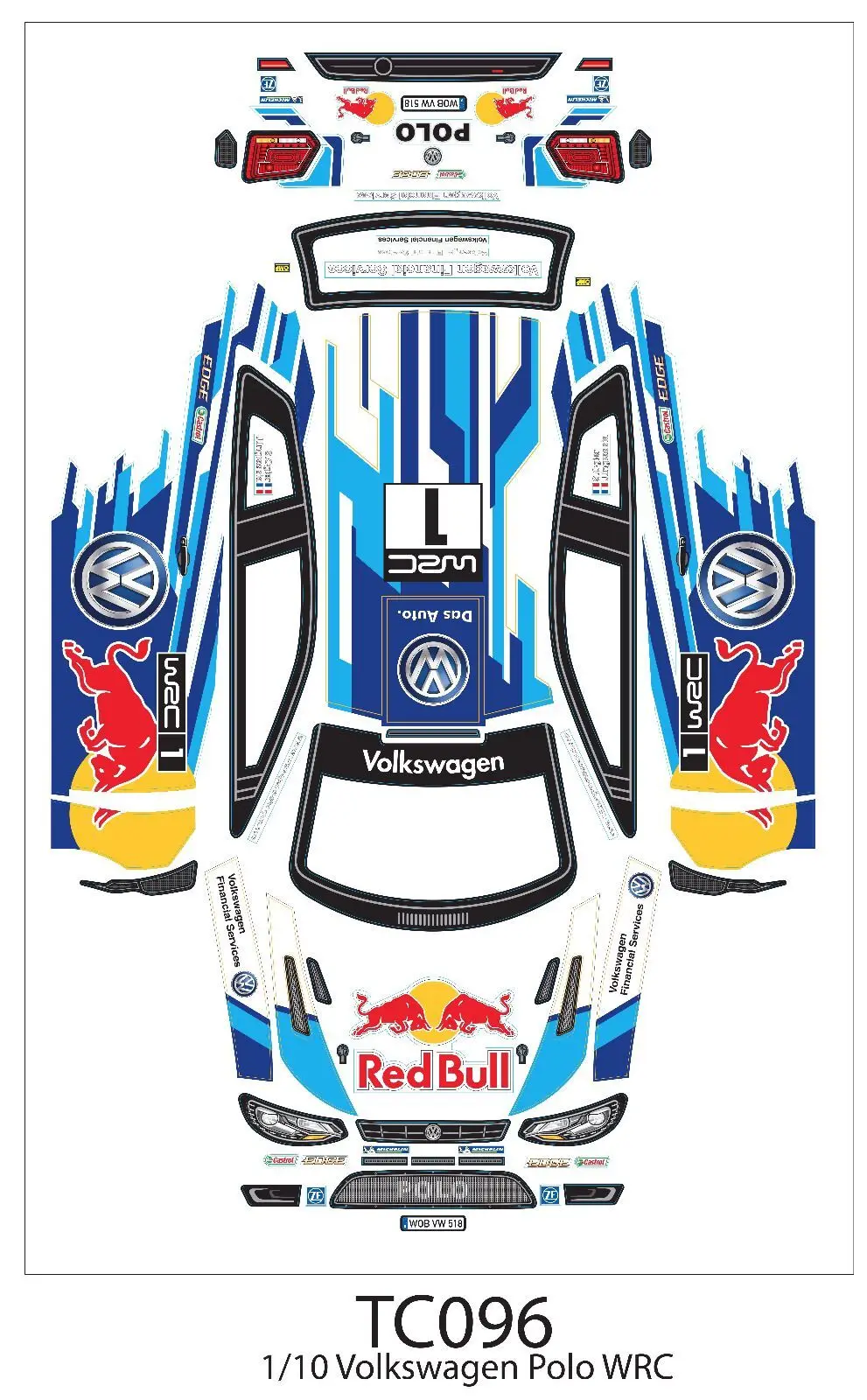 Окно с супер логотипом/светодиодные наклейки ведром/наклейки для Volkswagen Polo WRC TC096