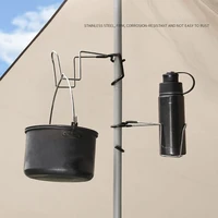 outdoor camping water cup holder bottle bracket anti slip water cup hook fishing stainless steel professional light hanger
