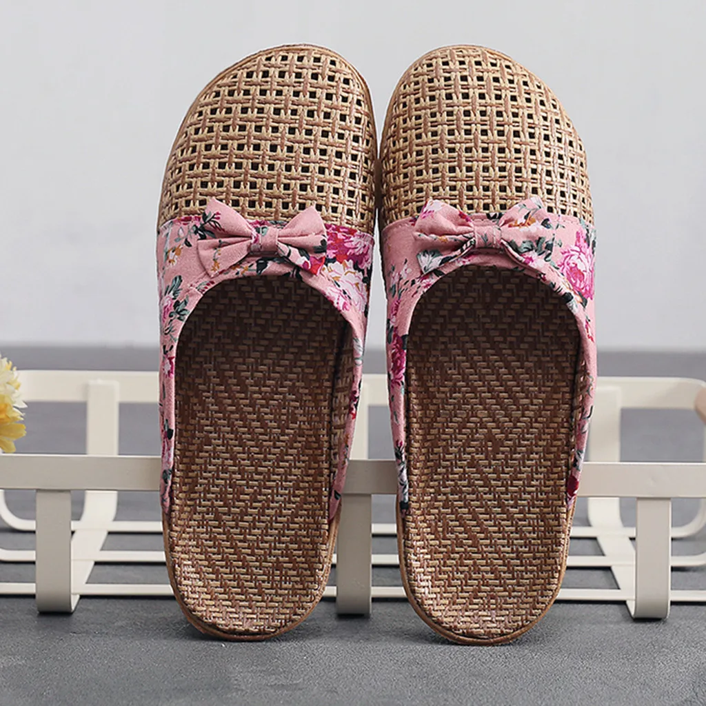 

Indoor Casual Fashion Women's Shoes Slip Slides On Home Knot Slippers Women's Women Slippers Womens Slippers Socks with Grippers