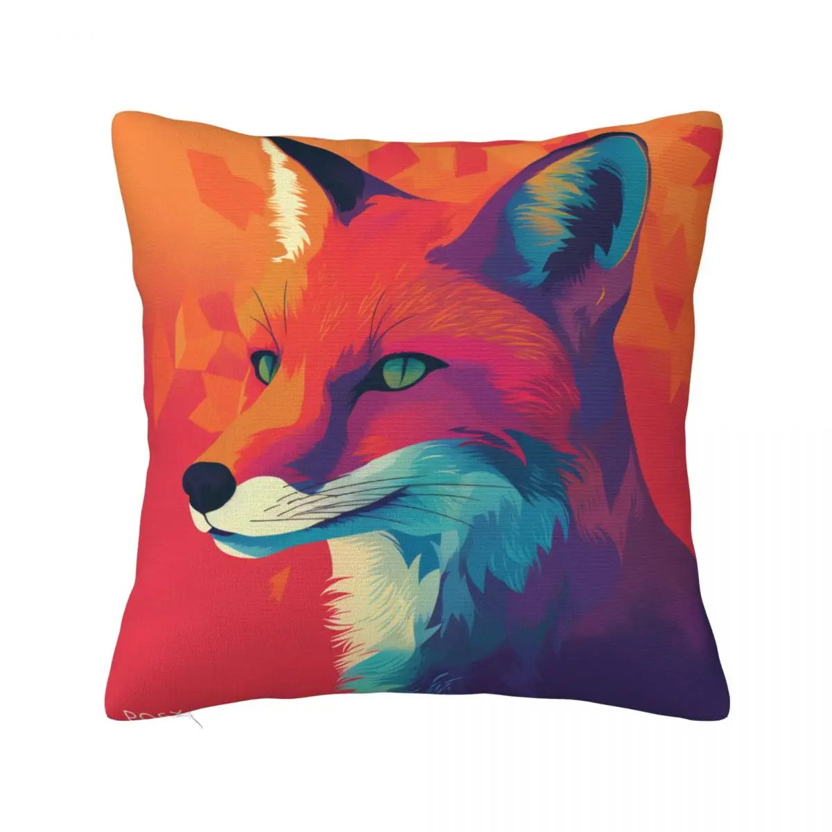 

Fox Pillow Case Neo Fauvism Minimalism Vintage Polyester Pillowcase Hugging Zipper Spring Cover