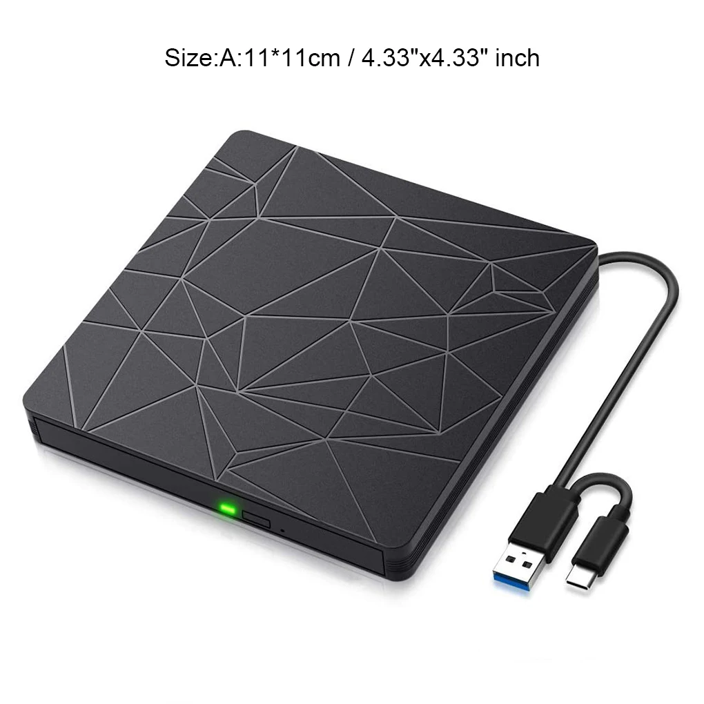 

USB 3.0/Type-C DVD Drive CD Burner Driver Drive-free High-speed Recorder External Player Writer Reader with Date Cable