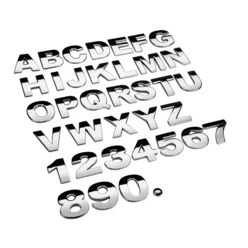

1 шт. 3d 45 мм водостойкая серебряная наклейка автомобильные наклейки и наклейки металлические аксессуары Diy буква номер Exterio алфавит
