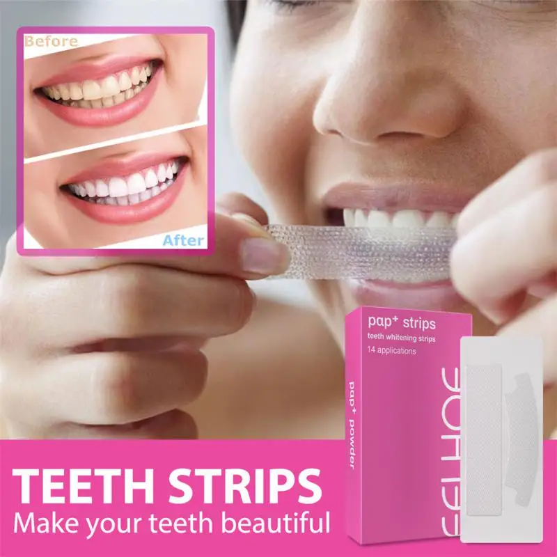 

7/14Pair Teeth Whitening Strips Double Elastic Teeth Strips White Tooth Cleansing Removal Stain Oral Hygiene Care Bleaching Tool