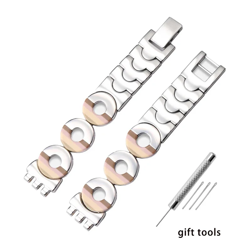 

12mm Fine Steel Watchband Suitable for Swatch YSS317G Heart Curve LK292G Women's Bracelet LP131/LW143 Notch Watch Chain Band