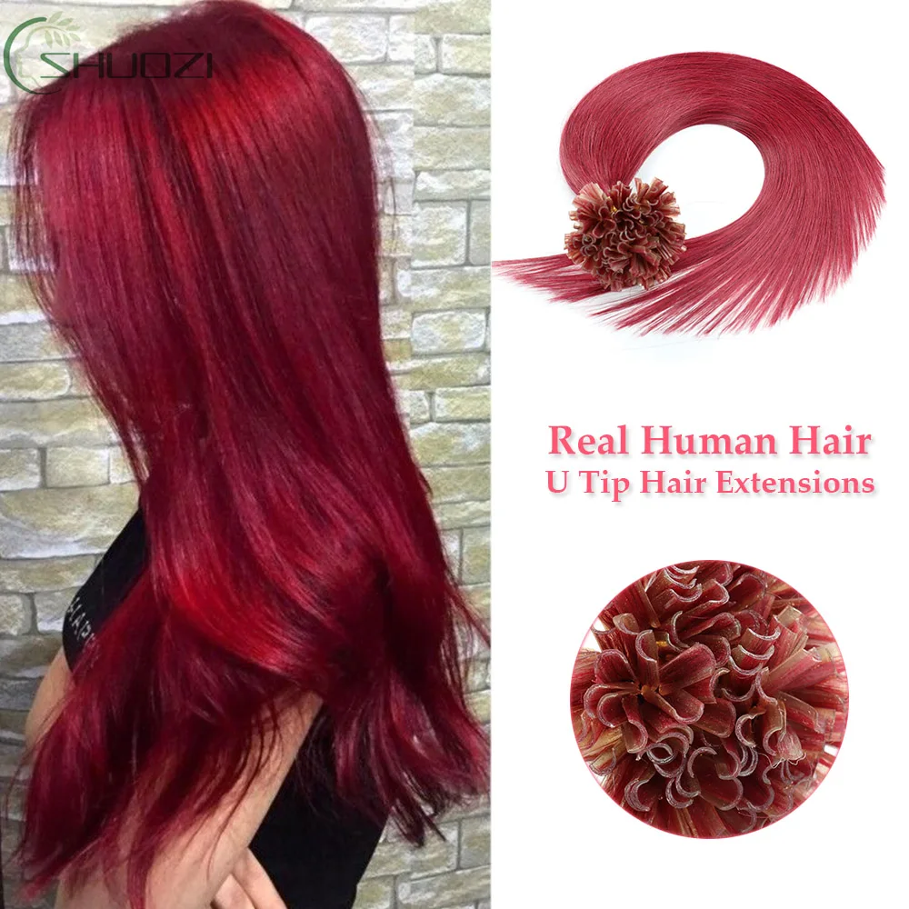 Волосы для наращивания Utip человеческие волосы цветные U-образные неповрежденные