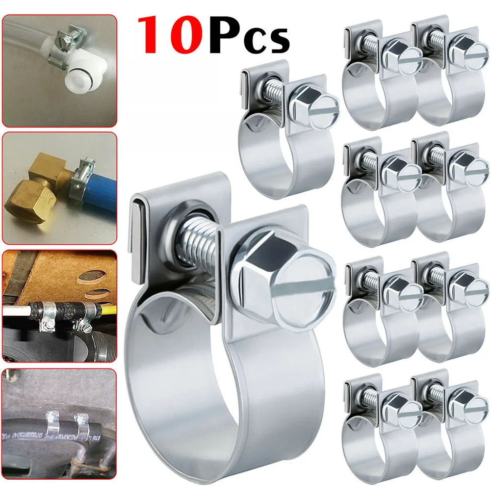 

10x Fuel Line Jubilee Hose Clips Clamp Diesel Petrol Pipe Coolant Radiator Carbon Steel Galvanized Pipe Fittings Fixing Tool
