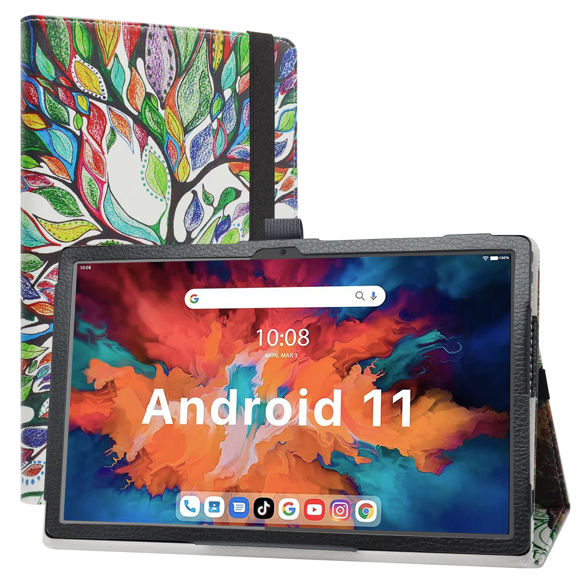 

Чехол для планшета 10,4 дюйма FOXX T2K /UMIDIGI A11 Tab, складная подставка, чехол из искусственной кожи с эластичной застежкой