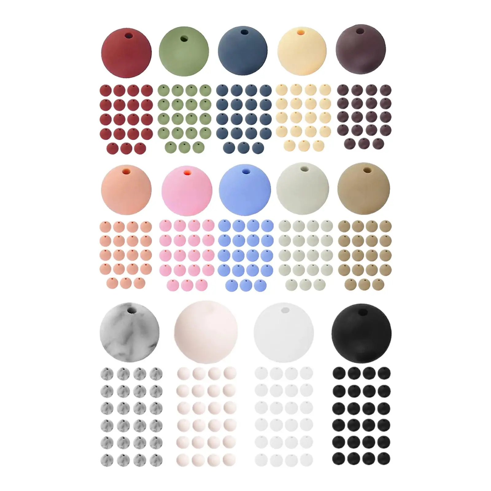 

100x 9mm Silicone Beads Loose Beads Spacer Beads for Jewelry Making Supplies