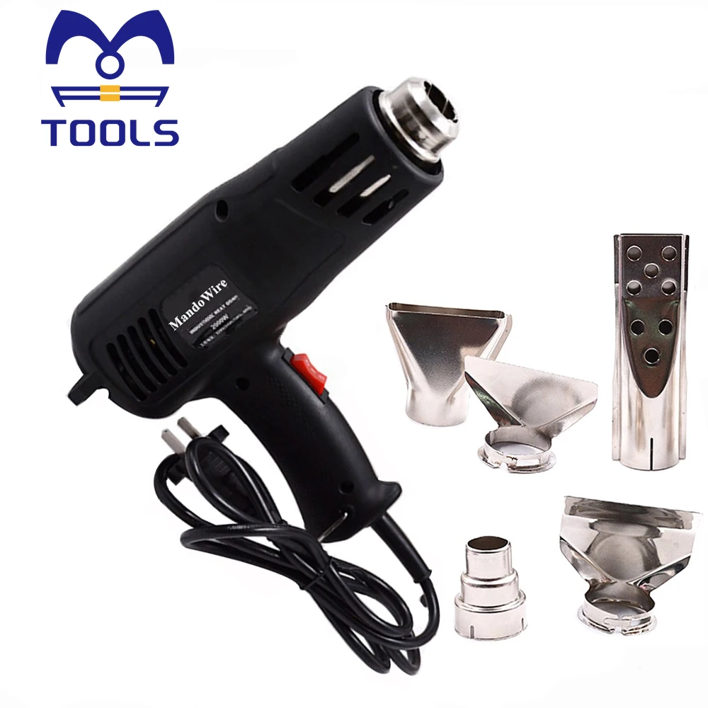 

Heat Gun 2000W Hot Air Gun Kit Large handle Variable Temperature for Shrink wrapping Paint Remover/Stripper Home Improvement