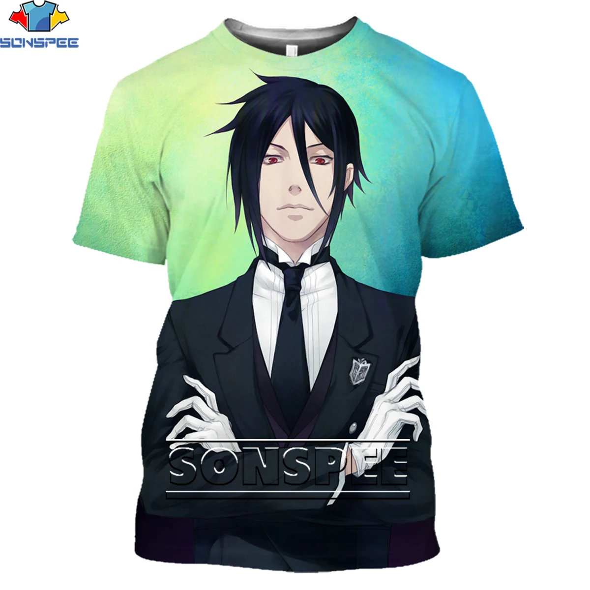 Новинка 3d-рубашка SONSPEE в стиле аниме Черный дворецкий мужская женская рубашка
