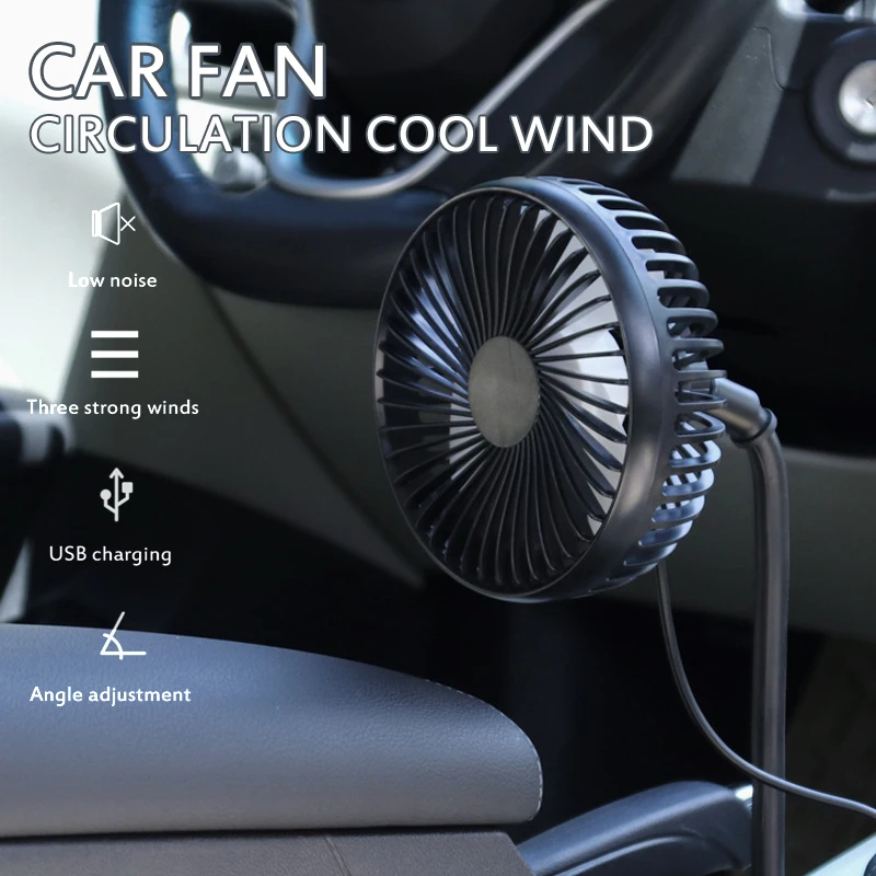 

Portable 12V 24V Universal Adjustable Gooseneck Car Cup Holder Fan 3 Speed Control USB Fan Summer Car Accessories