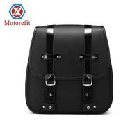 rts motorcycle saddlebags black leather luggage storage tool pouch side bag for harley 883