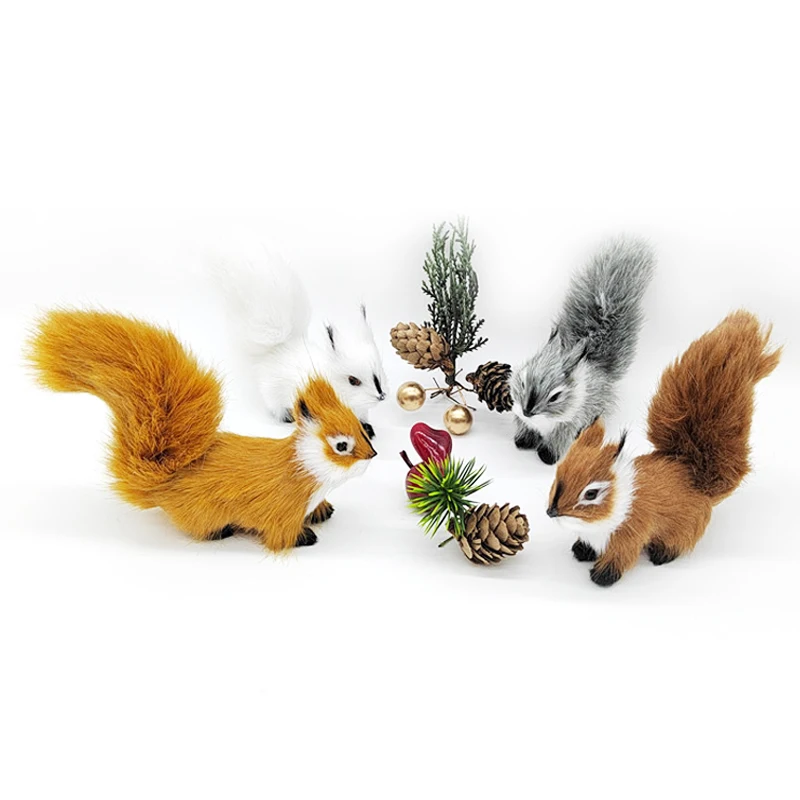 

Plush Squirrel Ornaments Cute Simulation Of Animals Home Decoration Handmade Crafts Bedroom Living Room Decorations