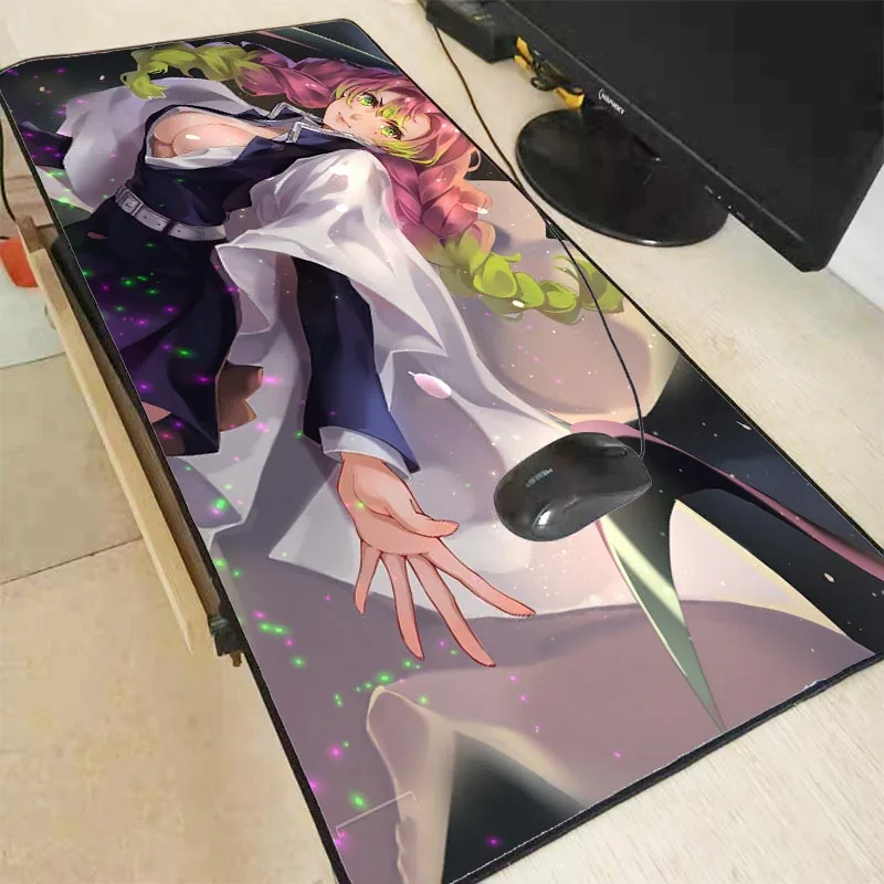 

MRGBEST Anime Girl Demon Slayer Kimetsu No Yaiba Gamer Large RGB LED Mouse Pad Non-slip Rubber Computer Carpet PC Desk Mat
