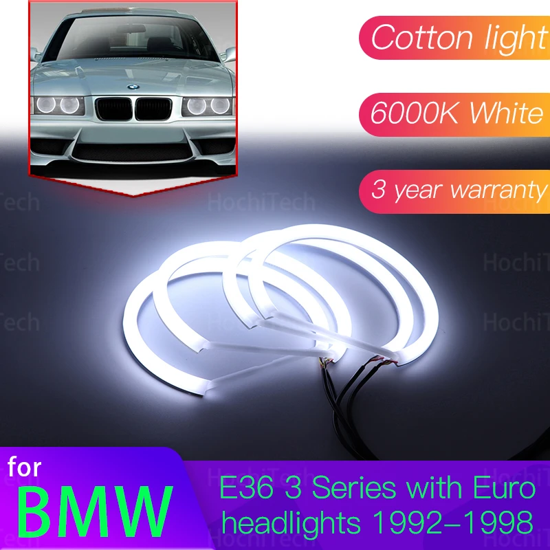 

Angel Eyes Kit 6000L Cotton White Halo Ring Light for BMW E36 3 Series with Euro Headlights 1992-1998