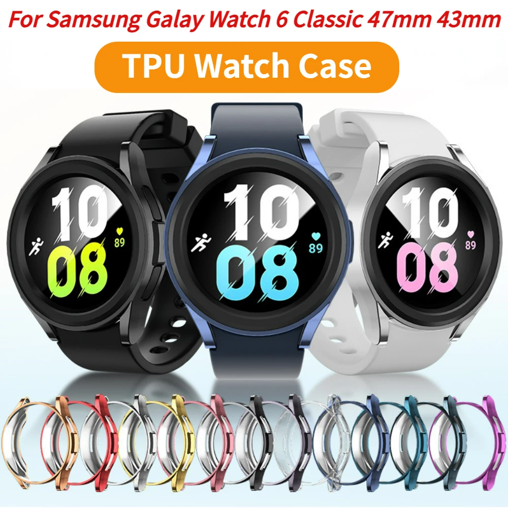 

TPU Watch Case For Samsung Galaxy Watch 6 Classic 47mm 43mm Hollow anti-fall protective shell Galaxy Watch 6 Classic 47mm Cover