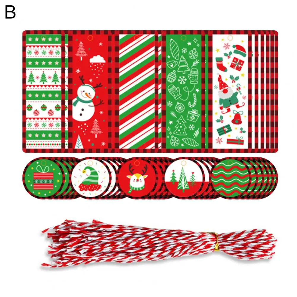 

Bag Packaging Tags Double-sided Printing Candy Bag Tags Snowmen Smooth Edge Great Cartoon Pattern Christmas Hanging Cards