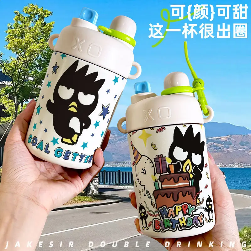 Новый Sanrio Kawaii Animation BadBadtz-maru милый термос большой емкости осенне-зимняя соломенная