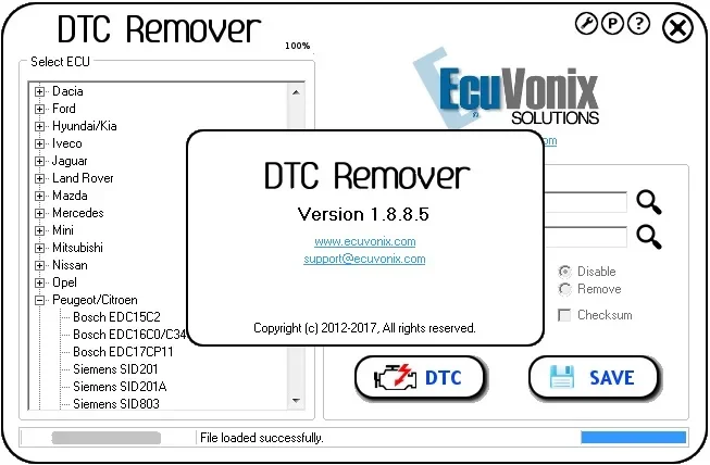 Полный пакет EcuVonix (DTC Remover 2.5.6 +IMMO Универсальное декодирование 4 5+ EDC17 Checksum Calc + AIRBAG