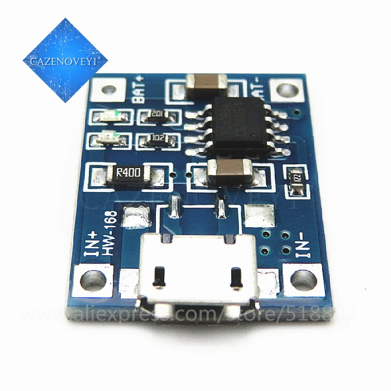 

2 шт., зарядная плата TP4056 с Micro USB, 5 В, 1A, 18650