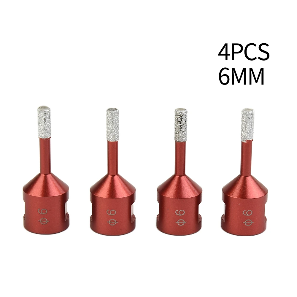 

4pcs 6mm M14 Thread Dry Diamond Drill Bits For Angle Grinder Drilling Porcelain Granite Tile Glass Ceramic Power Tools