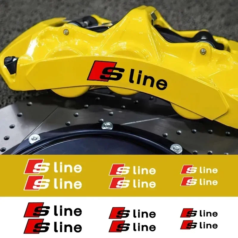 Car Brake Caliper Sticker Heat Resistant Decals Auto Accessories for AUDI Sline RS A1 A3 A4 A5 A7 A8 Q3 Q5 Q7 S3 S4 S5 S6 S7 TT