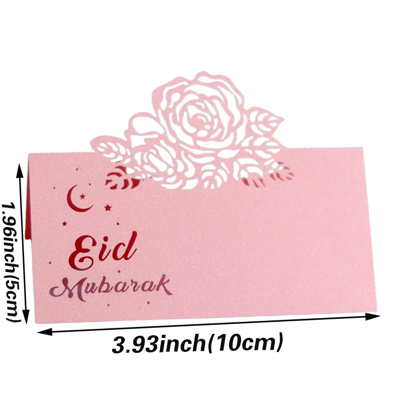 50/100 шт. ИД Мубарак розы настольное Имя Место карты мусульманская кружевная