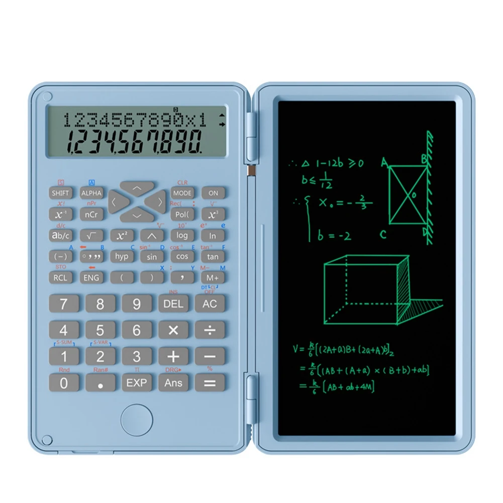 

USB Portable Function Calculator Multifunction Smart Sintific LCD Screen Writing Rechargeable Drawing Board Blue