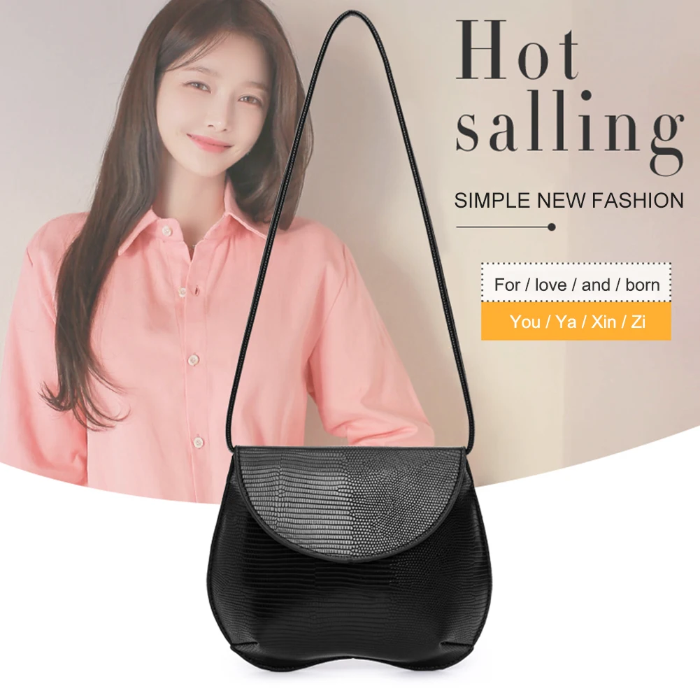 

Женская сумка с клапаном в стиле ретро, цветная сумка через плечо с крокодиловым узором в форме сердца и застежкой, сумки в форме сердца для ...