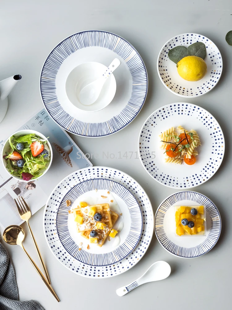

Тарелка для стейка, Западная еда, паста, домашняя креативная керамическая плоская тарелка в японском стиле, неглубокая 6-дюймовая 10-дюймовая тарелка для пасты