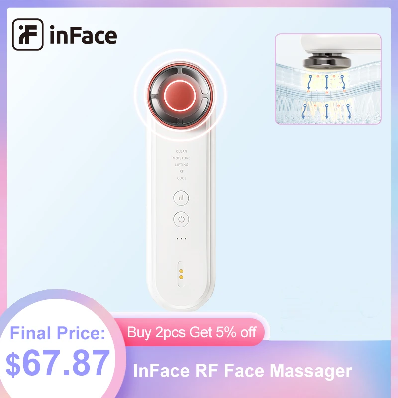 inFace RF Face Massager Microcurrents Skin Care Facial Radiofrequency Tightening Lifting Machine Wrinkle Removal Beauty Devices
