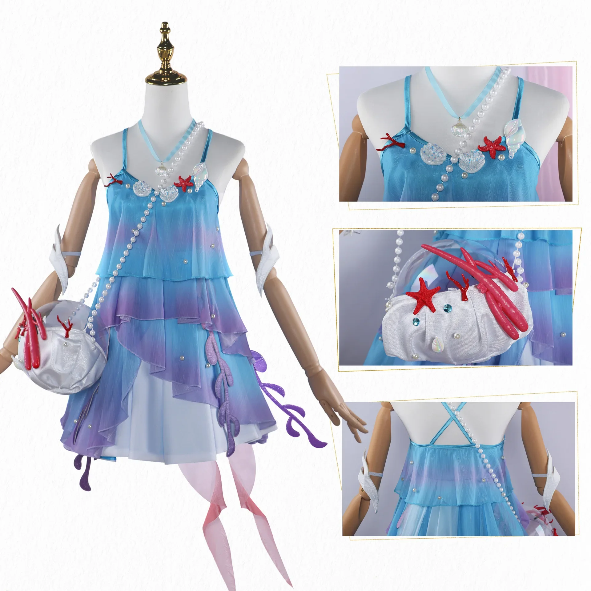 Долия Косплей Костюм Игра Honor of Kings Doria Униформа Платье Сумка Головные Уборы