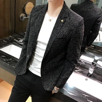 2022 spring new mens blazers solid color casual business suit jackets slim street social wedding groom dress coat male clothing